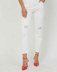 JEANS SLIM FIT ROTTURE WHITE