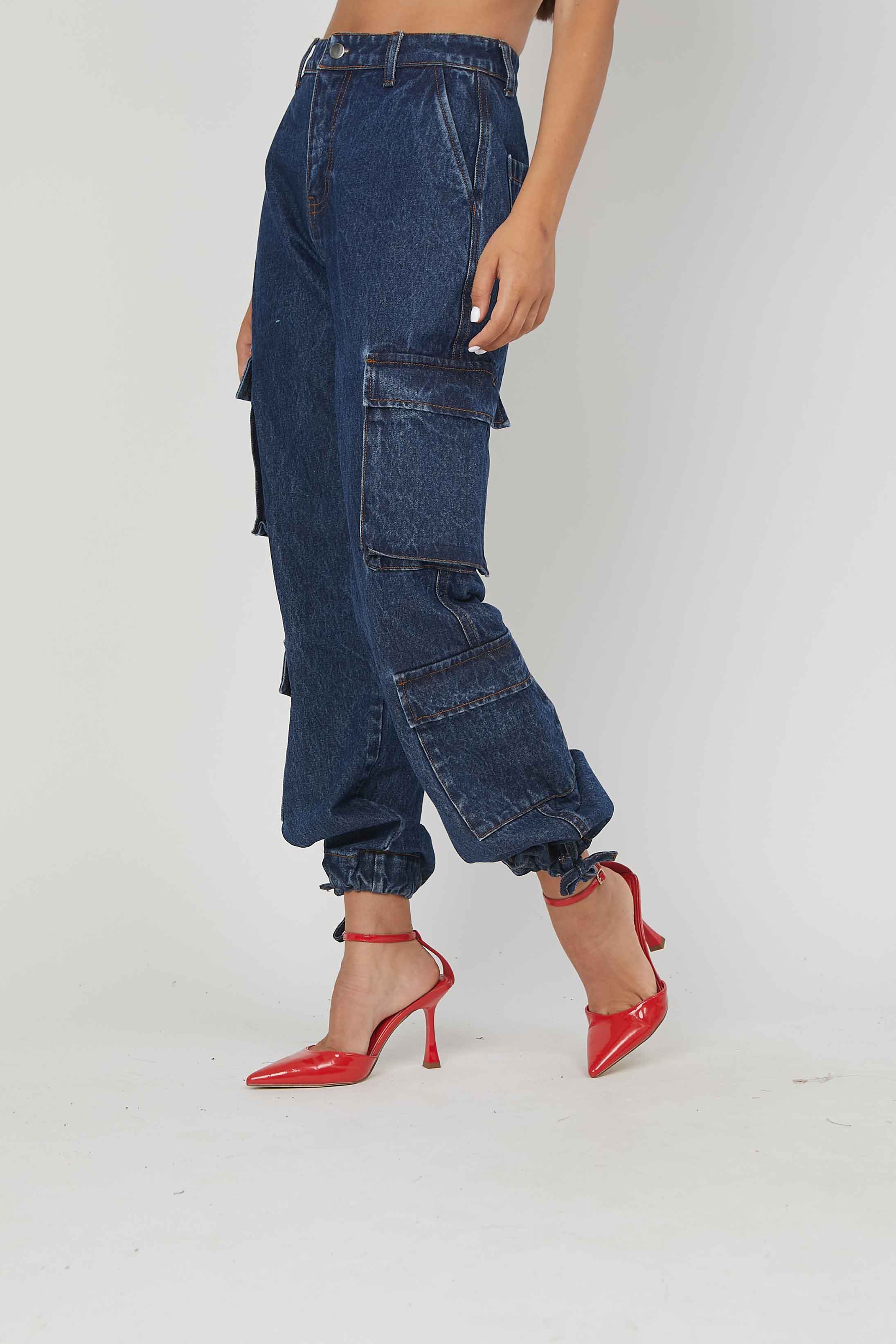 JEANS CARGO LACCEPTS DARK BLUE