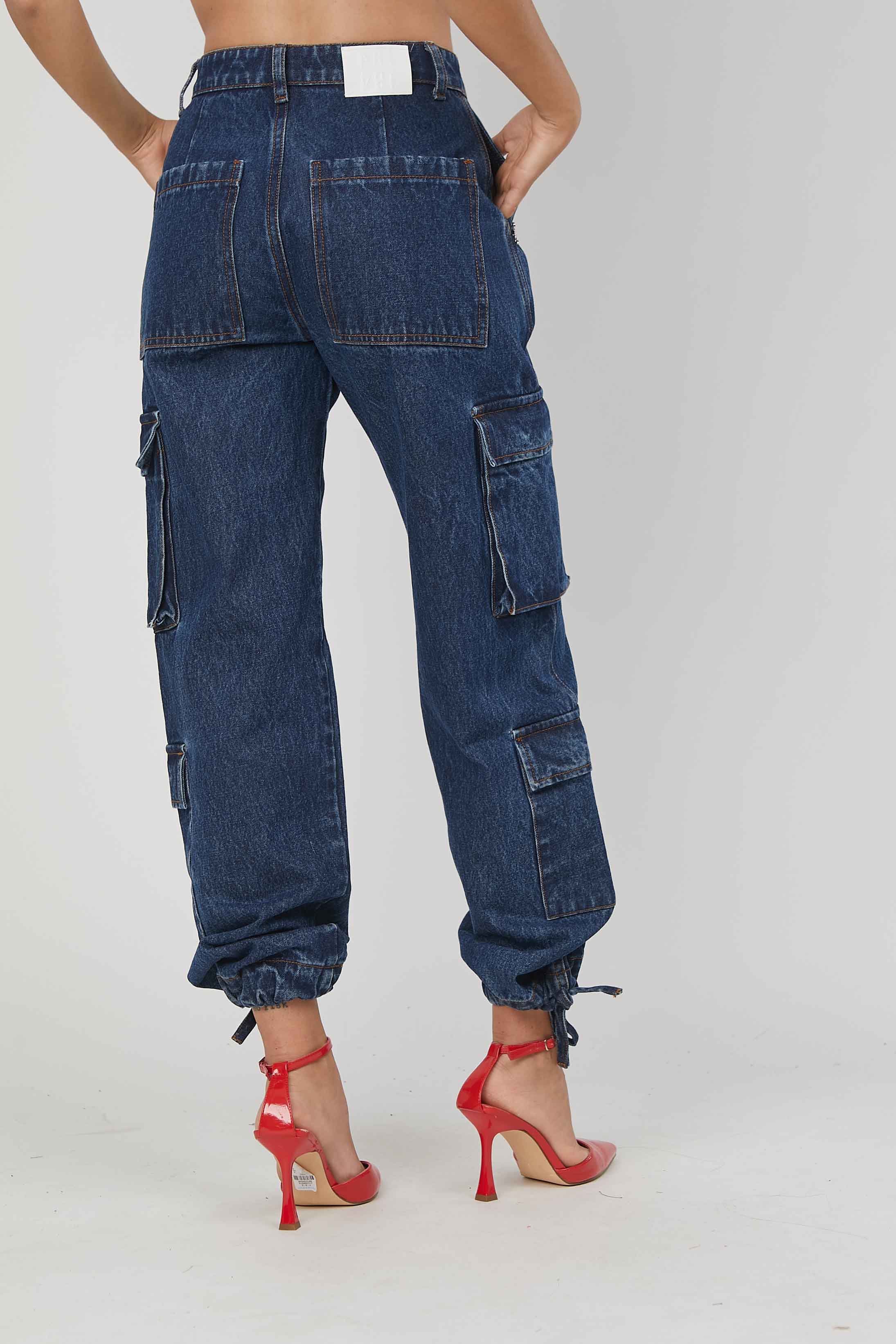 JEANS CARGO LACCEPTS DARK BLUE