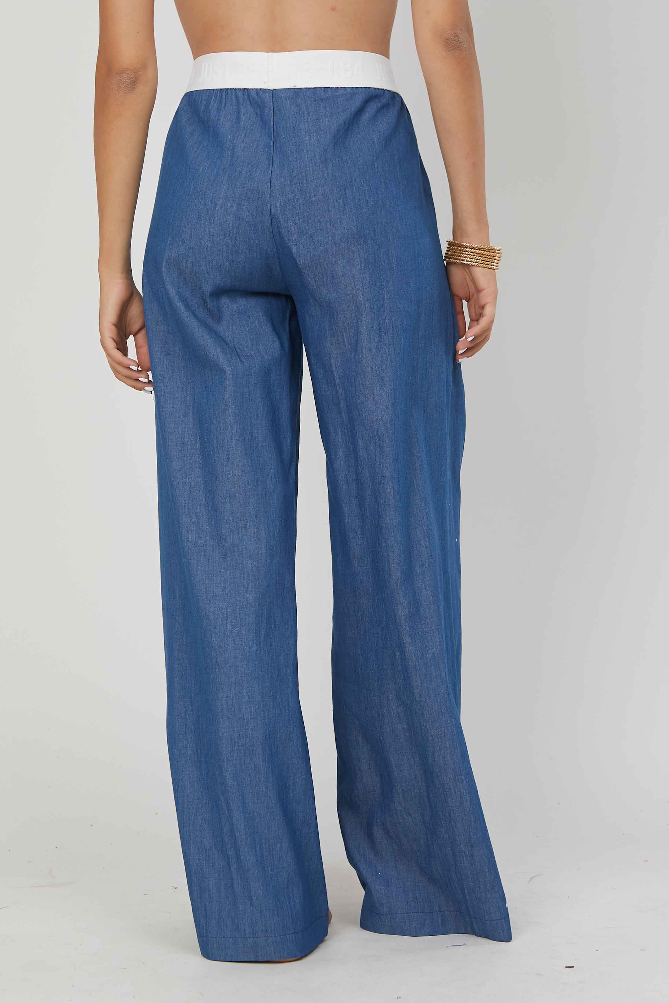 PANTALONI PALAZZO CHAMBRAY DENIM