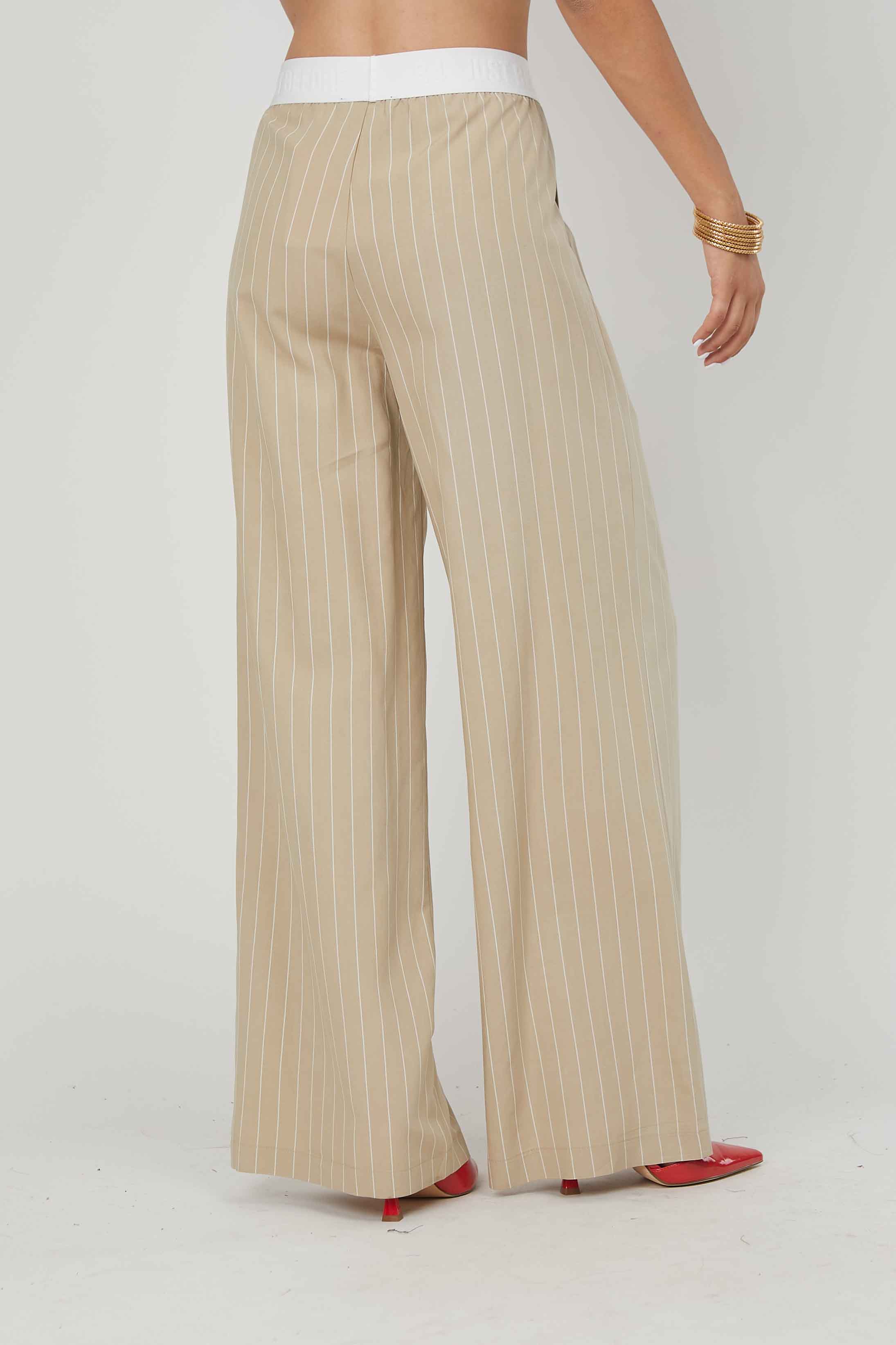 PANTALONI PALAZZO LINO GESSATO