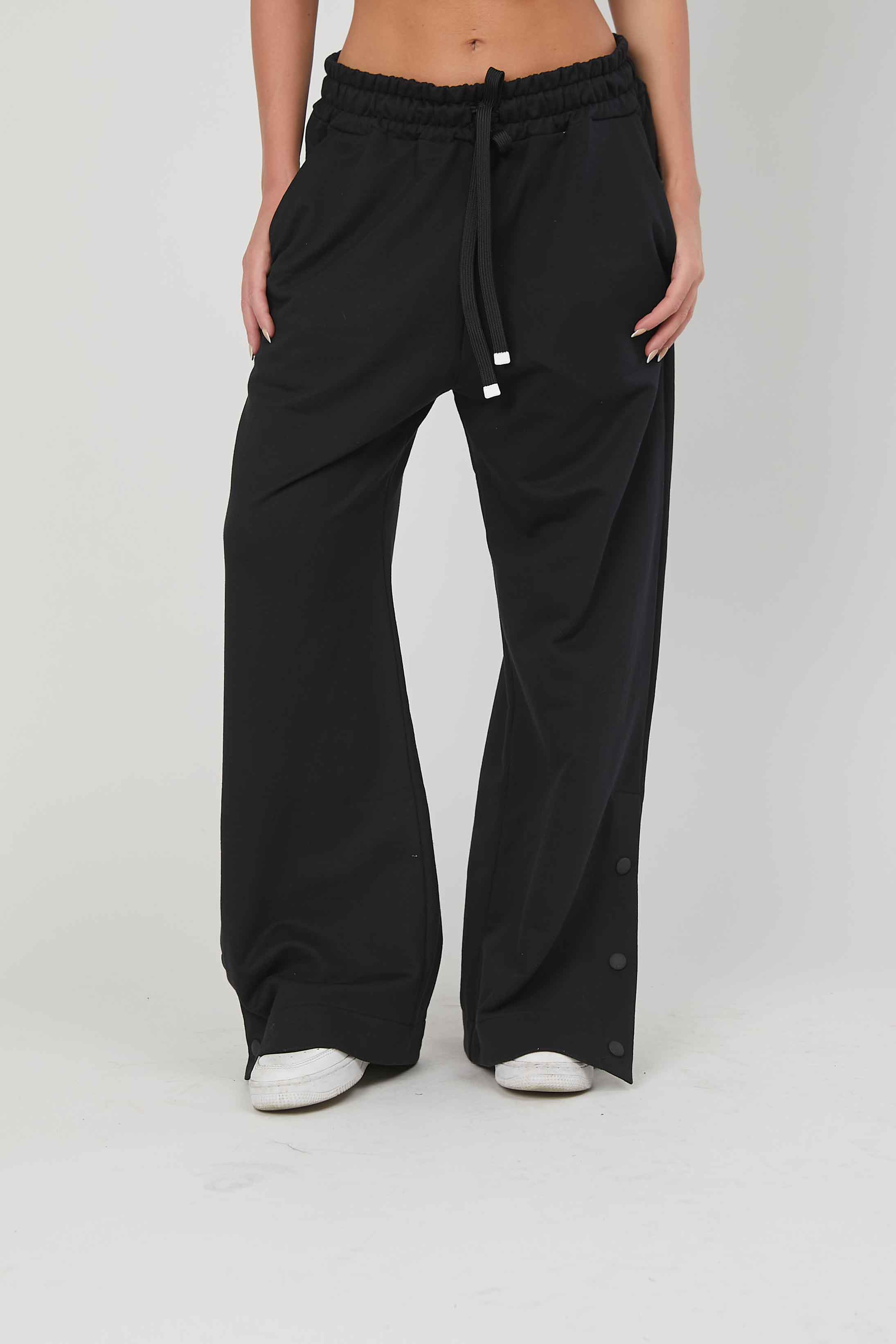 PANTALONI FELPA BOTTONI BLACK