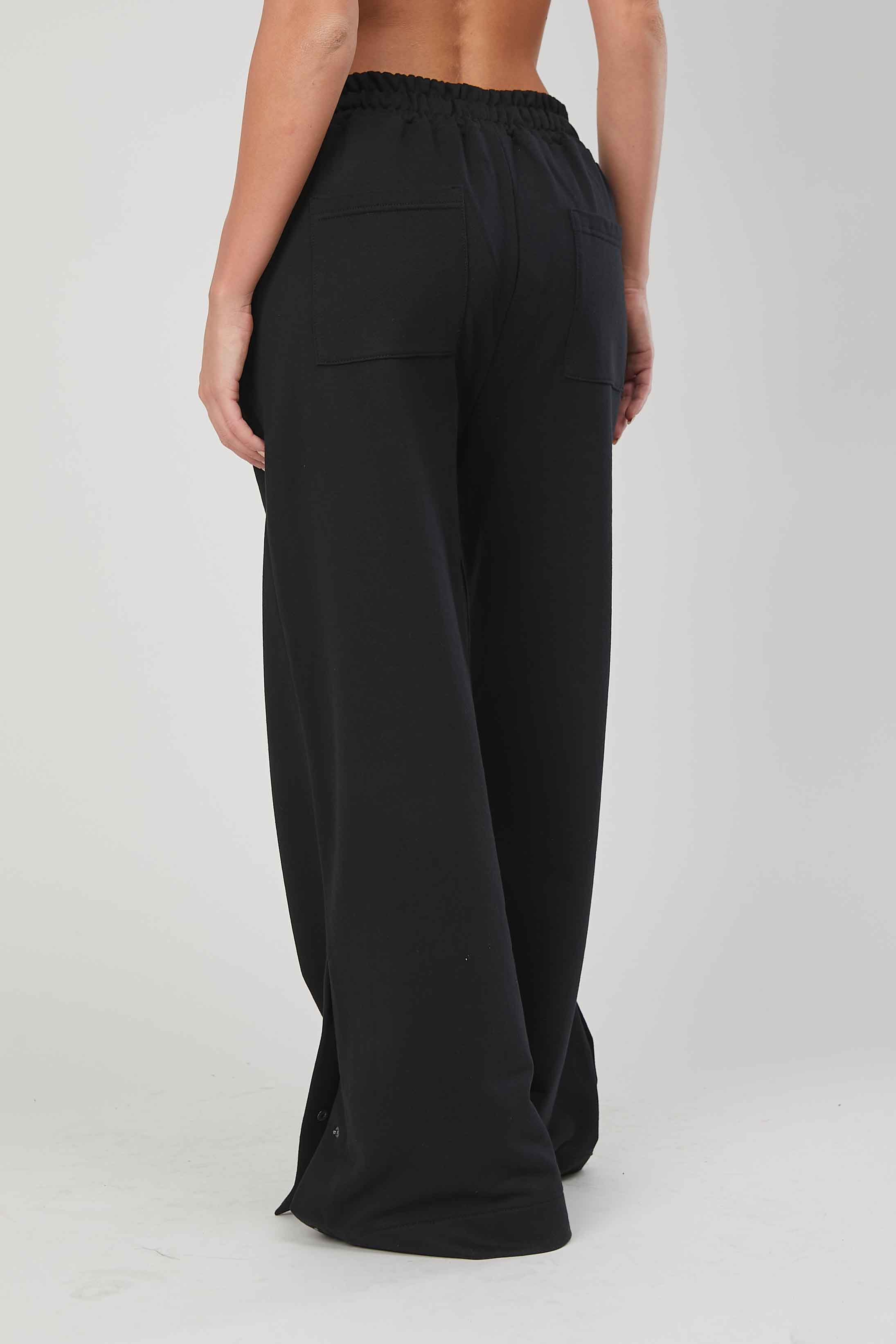 PANTALONI FELPA BOTTONI BLACK