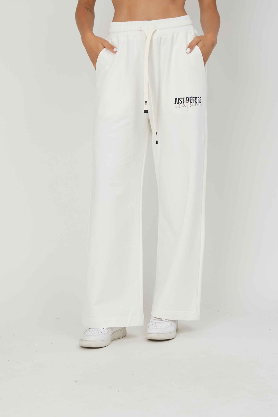 JUST BEFORE COUTURE OFF WHITE SWEATSHIP PANTS