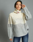 SWEATER WITH DOUBLE WORKING AND SILVER FOIL
