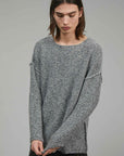 GRAY RUBBER PATCH SWEATER