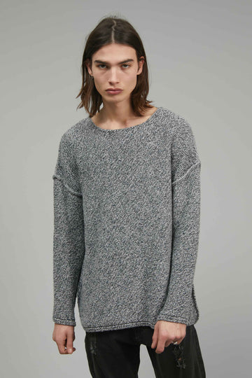 GRAY RUBBER PATCH SWEATER