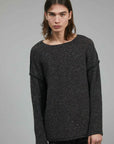 BLACK RUBBER PATCH SWEATER