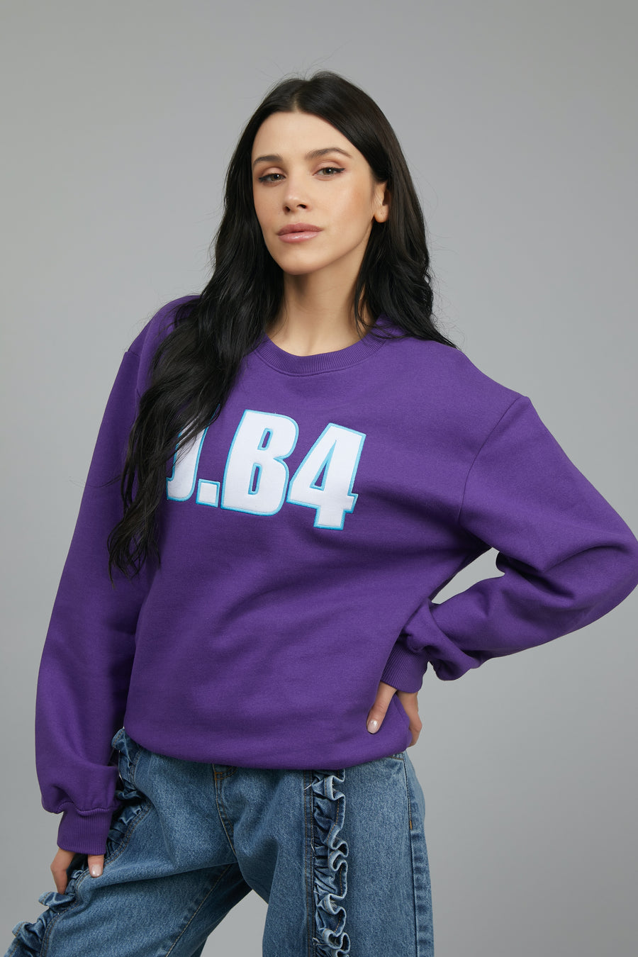 FELPA LOGO ANIMALIER VIOLA