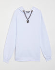 OVER SWEATSHIRT WITH WHITE NECKLACE