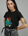 T-SHIRT ORSETTO FUNNY NERA