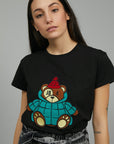 BLACK FUNNY BEAR T-SHIRT