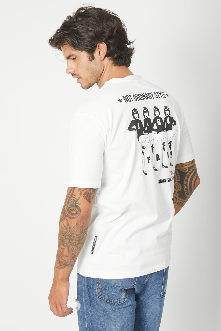 WHITE VINTAGE PRINT T-SHIRT