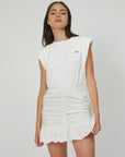 WHITE SLIM FIT POPLIN JERSEY DRESS