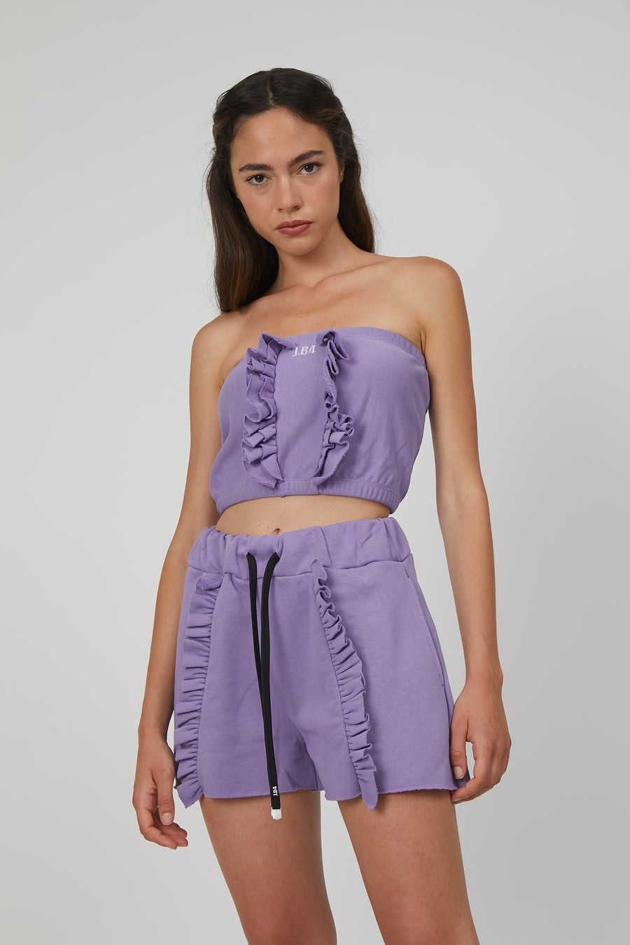 TOP ROUCHES FELPA LILLA