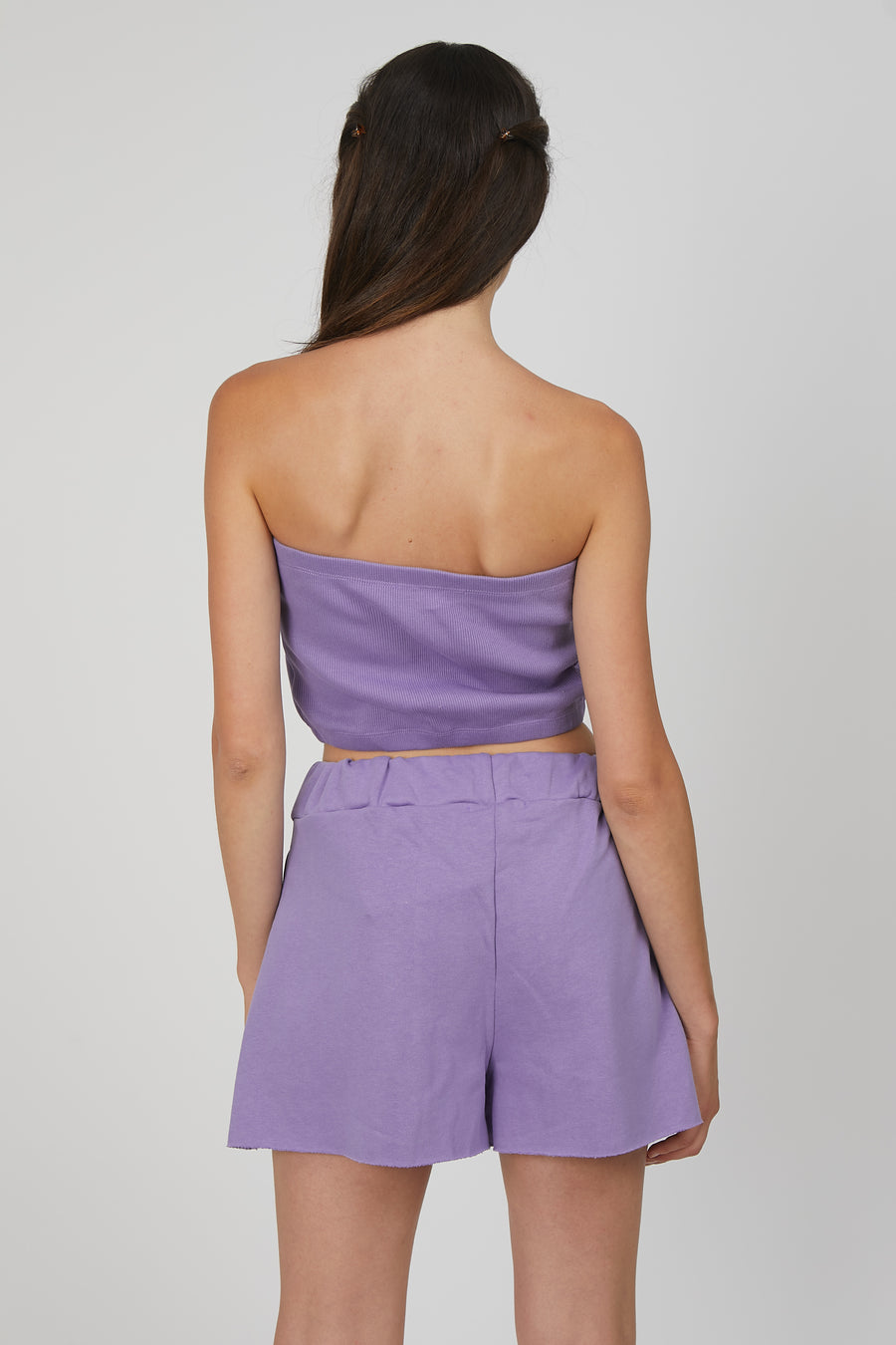 SHORTS FELPA ROUCHES LILLA