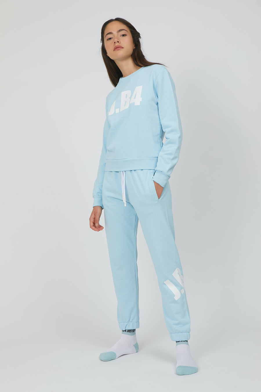PANTALONE FELPA BASIC AZZURRO