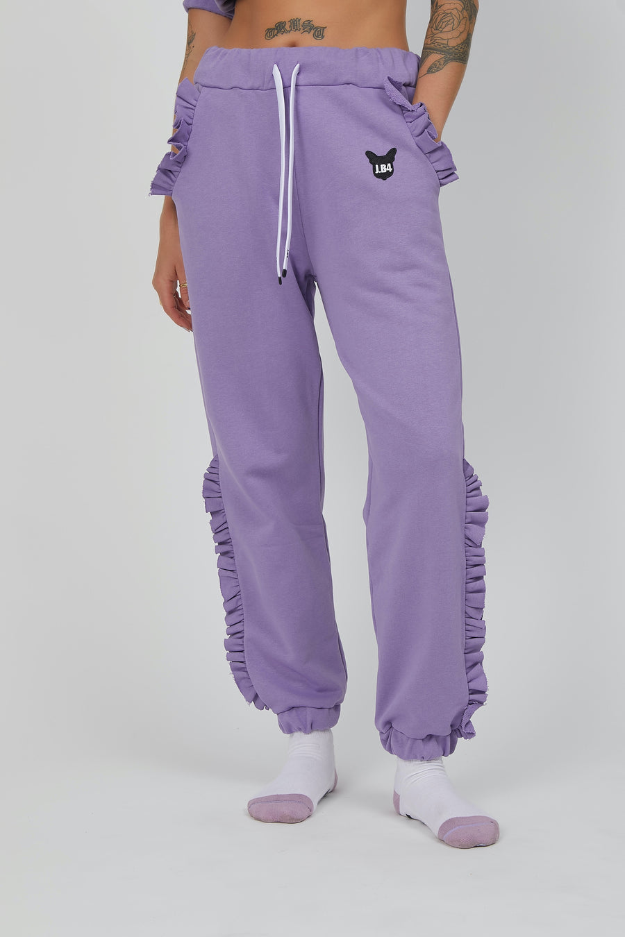 LILAC ROUCHES SWEATPANTS