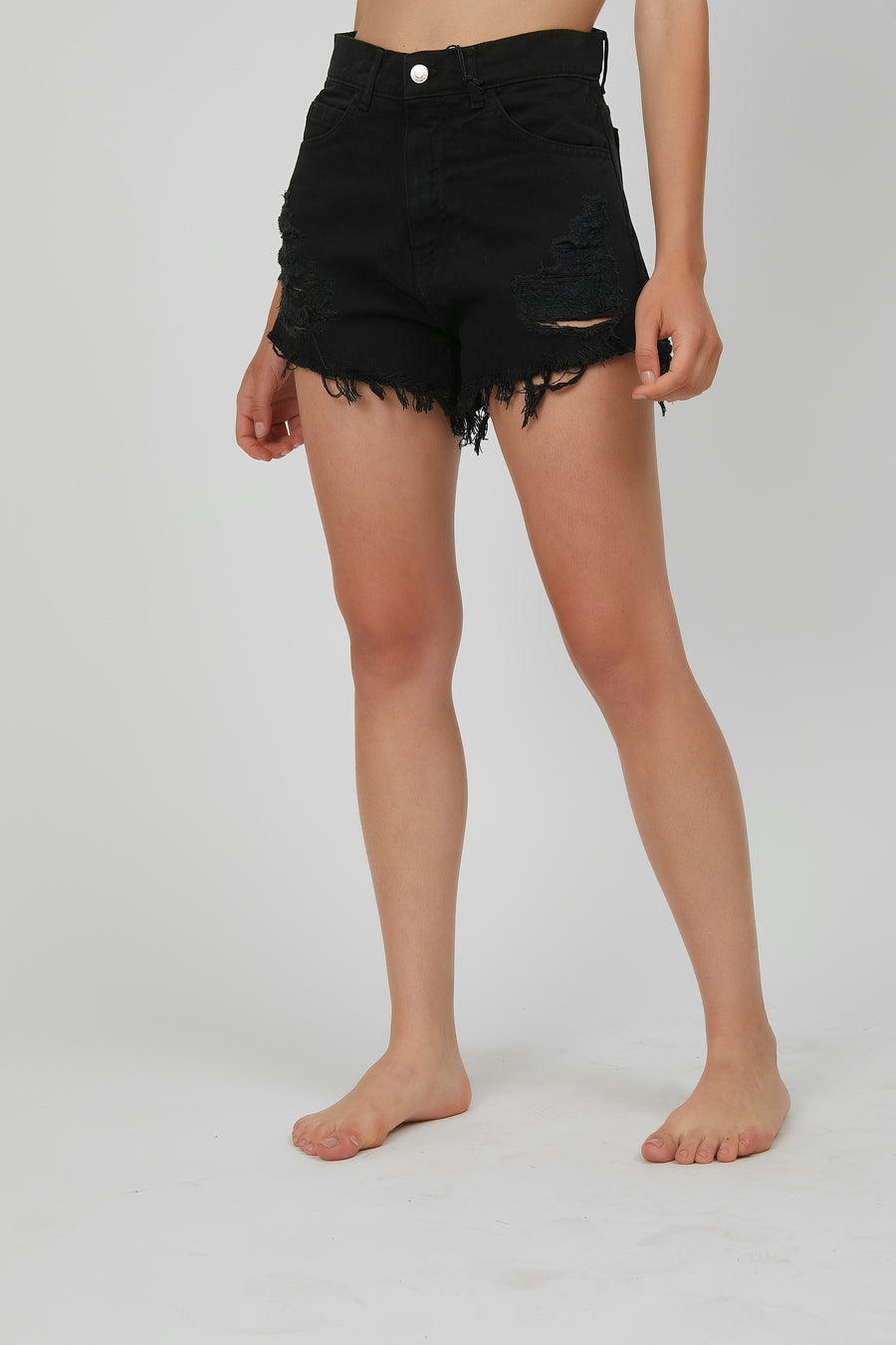 SHORTS DENIM BASIC NERO
