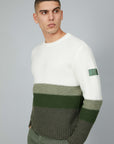 SHADED GREEN STRIPES SWEATER