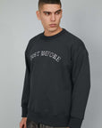 GRAY EMBROIDERED LOGO SWEATSHIRT