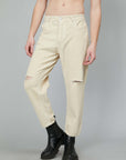 PANTALONI VELLUTO A COSTE WHITE