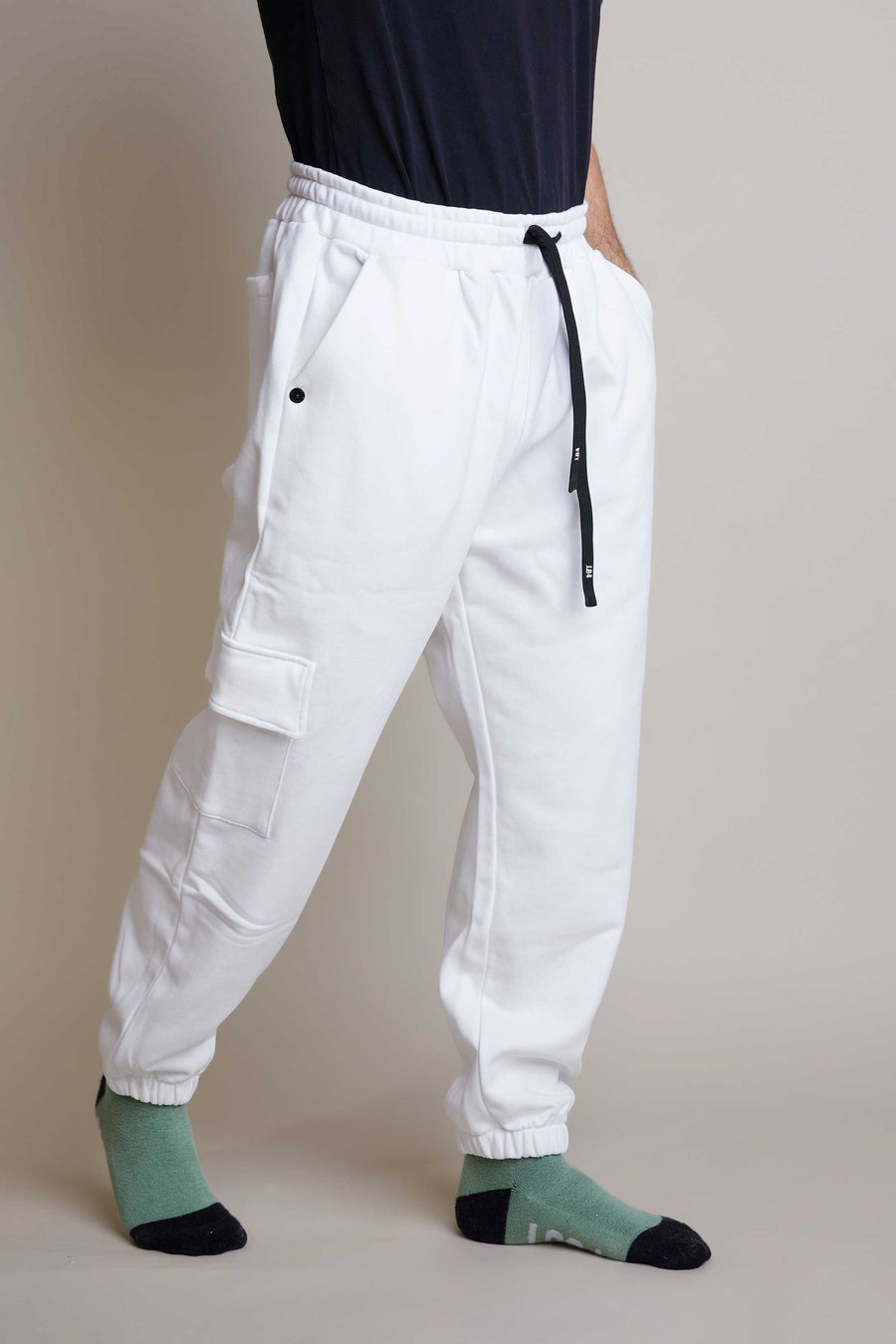 PANTALONI FELPA TASCA WHITE