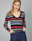 COLORFUL V-NECK SWEATER