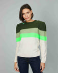 MAGLIONE SPALLINE RIGHE VERDI