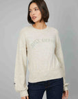 MAGLIONE LOGO RICAMATO BEIGE