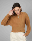 BEIGE AGED EFFECT SWEATER