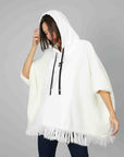 WHITE CAPE WITH HOOD