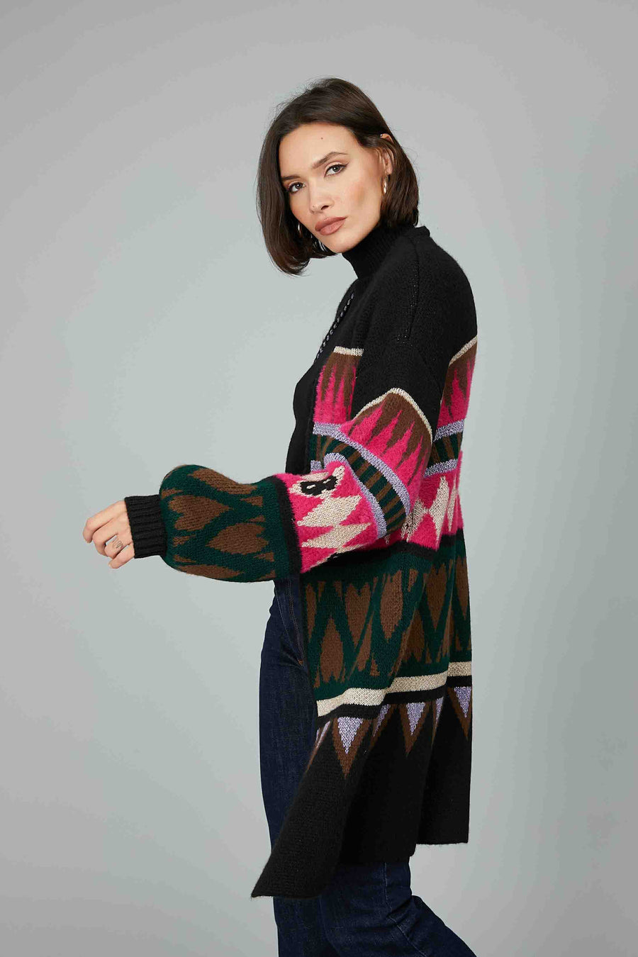 CARDIGAN LUNGO JACQUARD