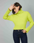 LIGHT GREEN HIGH NECK SWEATER