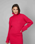 MAGLIONE A COLLO ALTO FUXIA