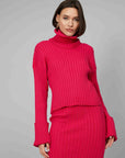 MAGLIONE A COLLO ALTO FUXIA