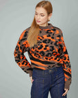 ORANGE ANIMALIER JACQUARD SWEATER