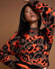 MAGLIONE JACQUARD ANIMALIER ORANGE