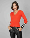 ORANGE DROP NECK SWEATER