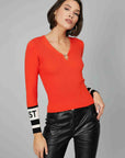 ORANGE DROP NECK SWEATER