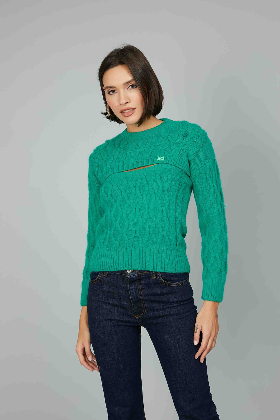 TWIN SET COPRISPALLE E CANOTTA GREEN