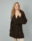 CARDIGAN CAPPOTTO CON CINTURA BROWN