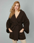 CARDIGAN CAPPOTTO CON CINTURA BROWN