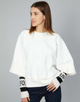 FLEECE CAPE WITH WHITE SLEEVES