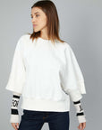 FLEECE CAPE WITH WHITE SLEEVES