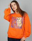 TEDDY BEAR SWEATSHIRT ORANGE