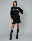 SWEATSHIRT DRESS WITH BELT