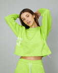 FELPA CROPPED PITTBULL LIME