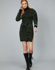 GREEN ANIMAL PRINT DRESS