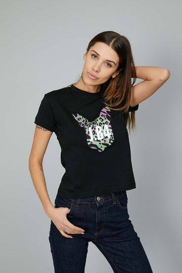 T-SHIRT PITTBULL ANIMALIER NERA